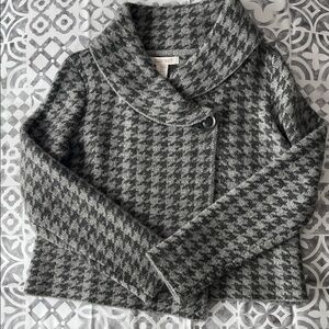 Ellen Tracy Charcoal Houndstooth Jacket